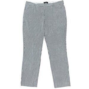 EXPRESS Women's Columnist Stretch Striped Ankle Mid-Rise Pants | Size 14R